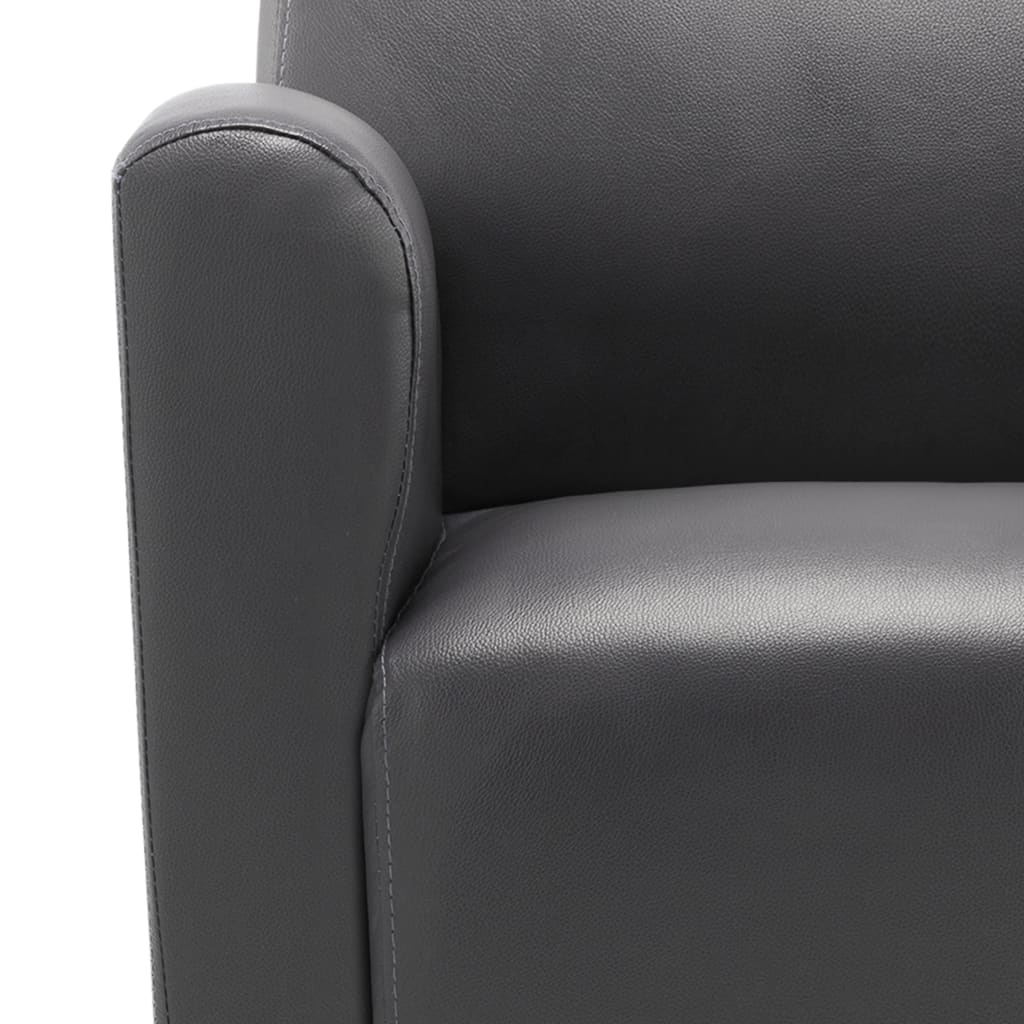 Fauteuil en similicuir gris