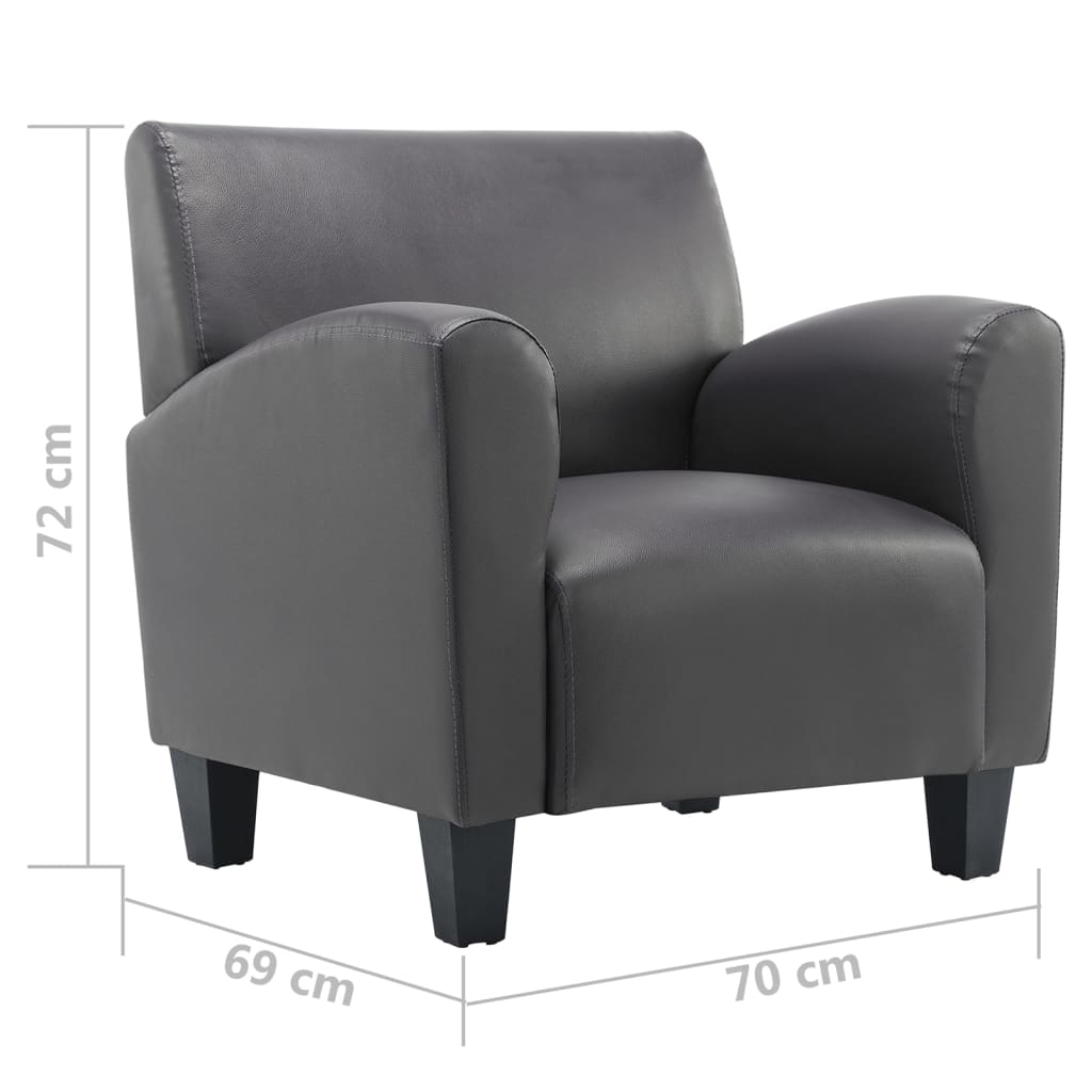 Fauteuil en similicuir gris