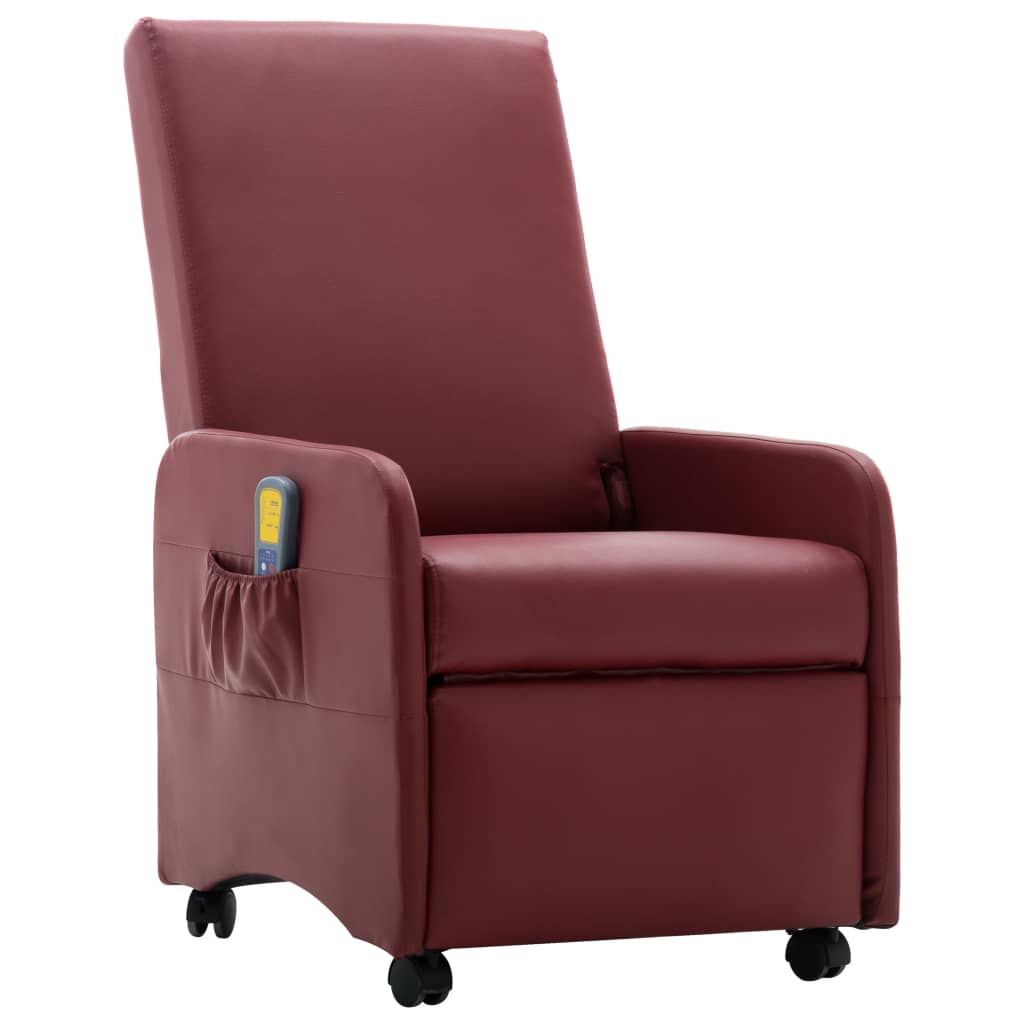 Massagesessel Weinrot Kunstleder