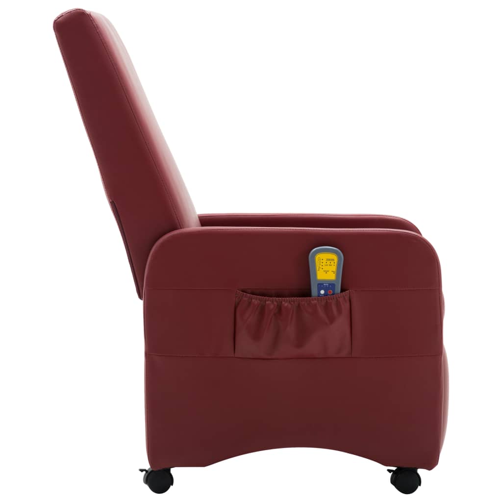 Massagesessel Weinrot Kunstleder
