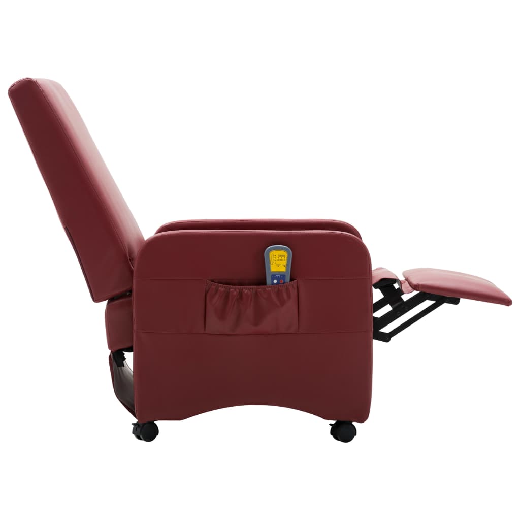 Massagesessel Weinrot Kunstleder