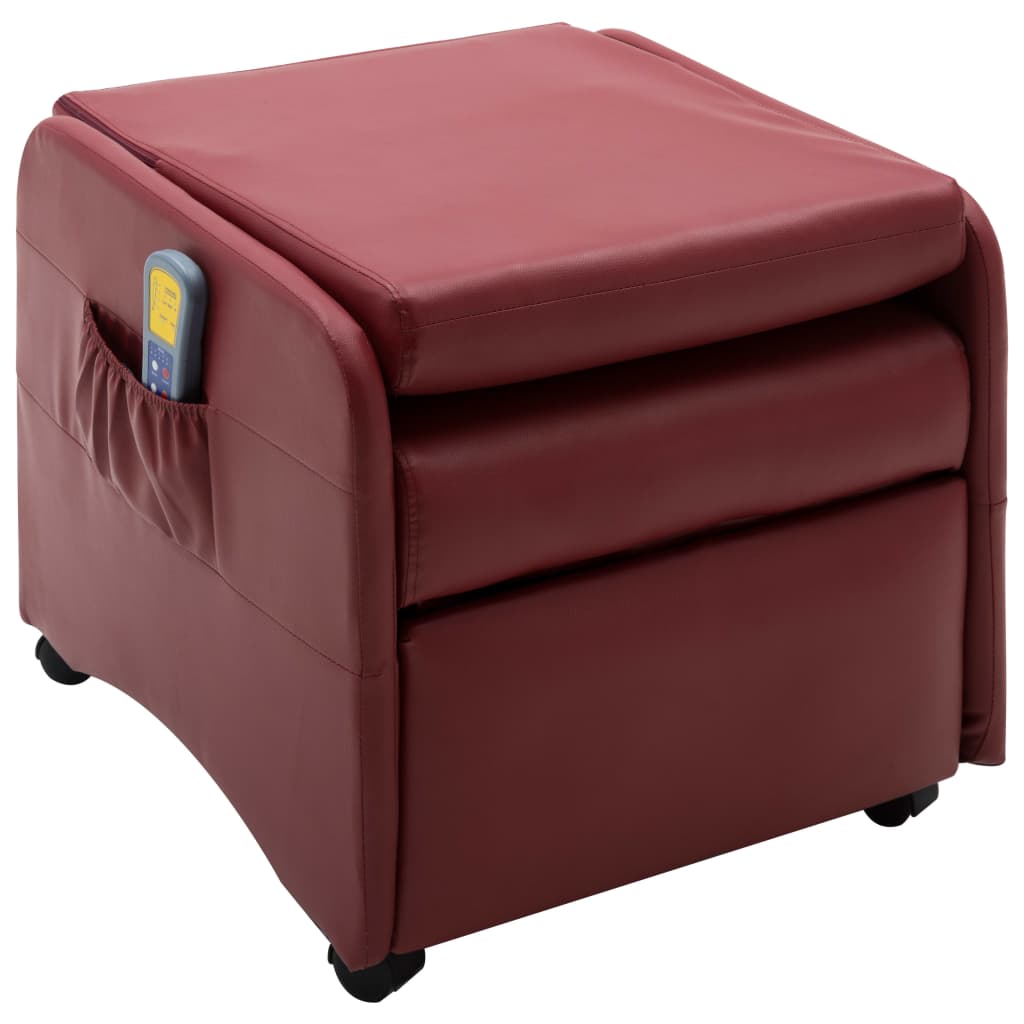 Massagesessel Weinrot Kunstleder