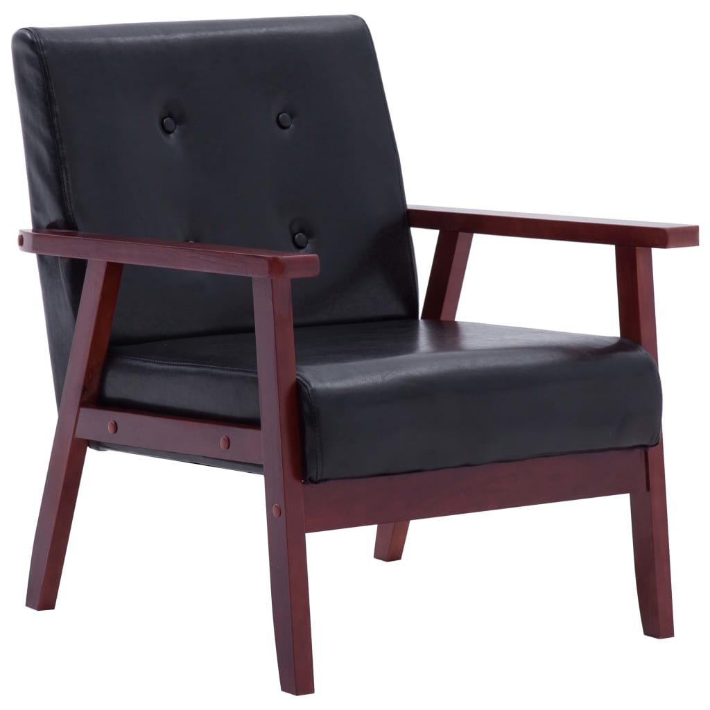 Fauteuil en similicuir noir