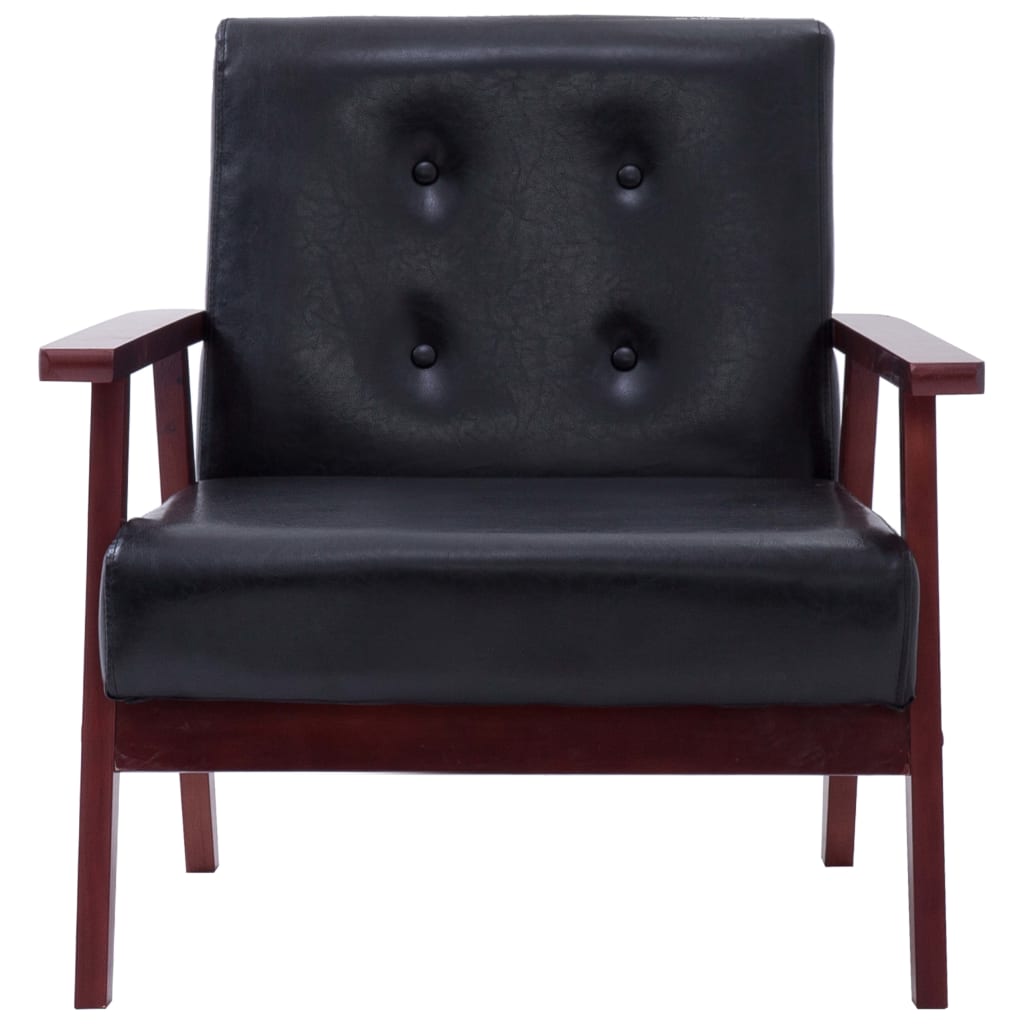 Fauteuil en similicuir noir