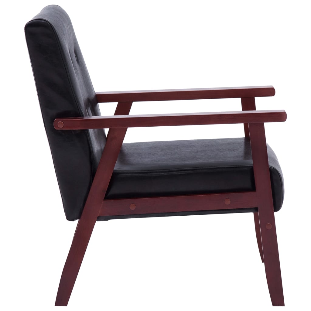 Fauteuil en similicuir noir