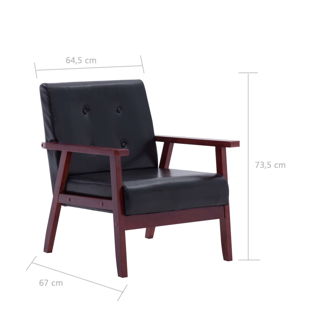 Fauteuil en similicuir noir