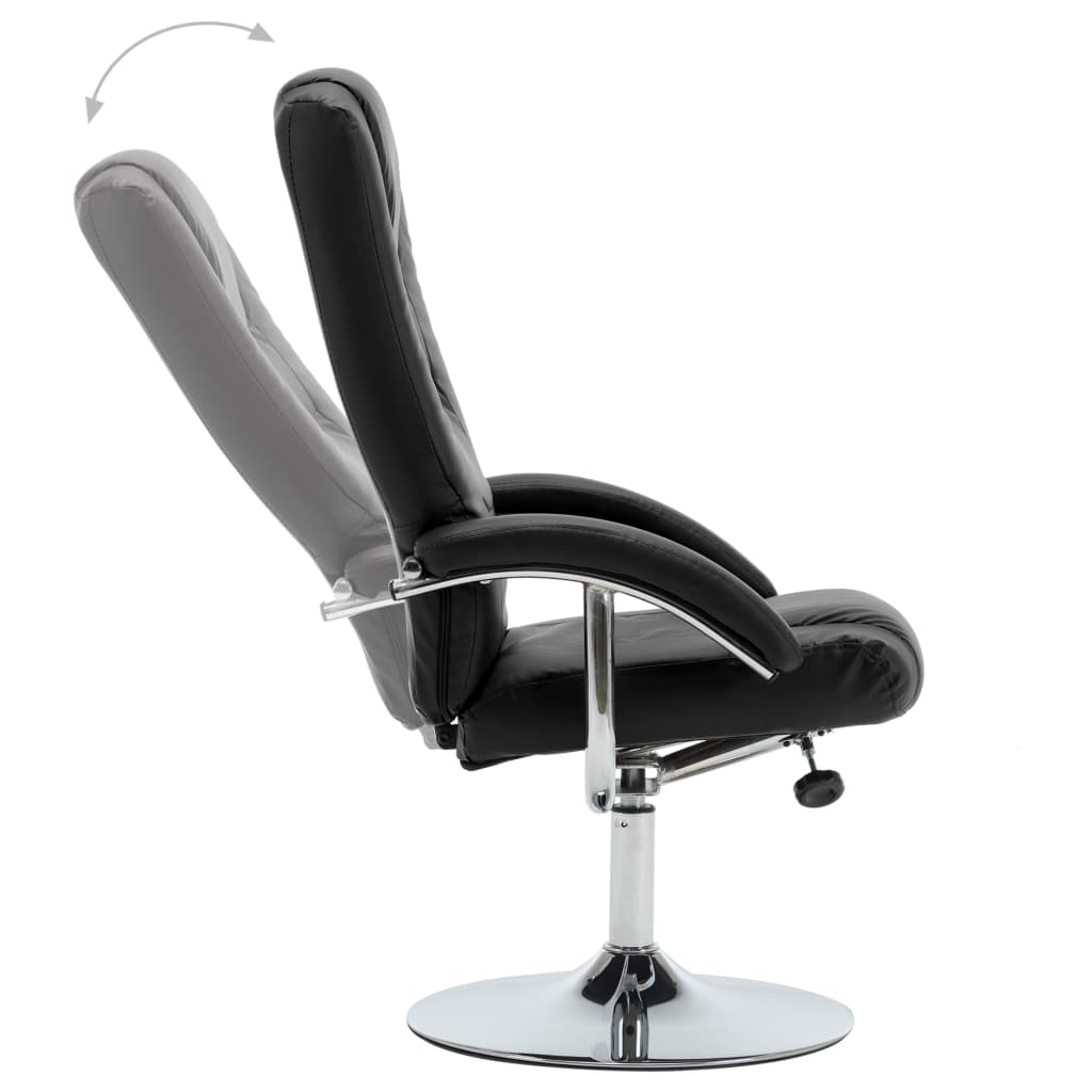 Relaxsessel mit Fußhocker Schwarz Kunstleder