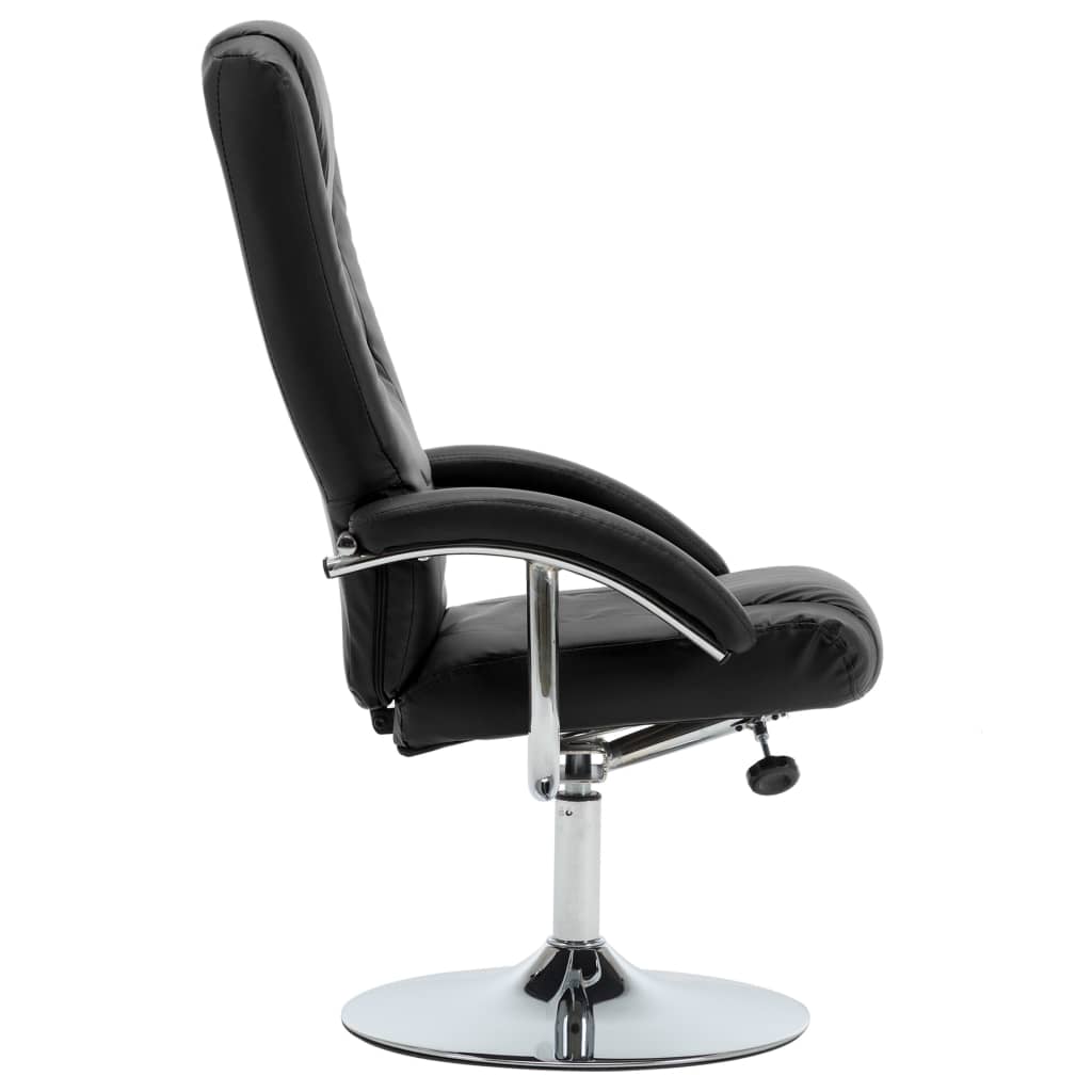 Relaxsessel mit Fußhocker Schwarz Kunstleder