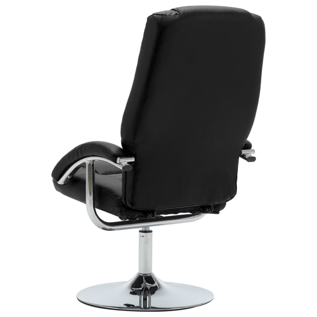 Relaxsessel mit Fußhocker Schwarz Kunstleder