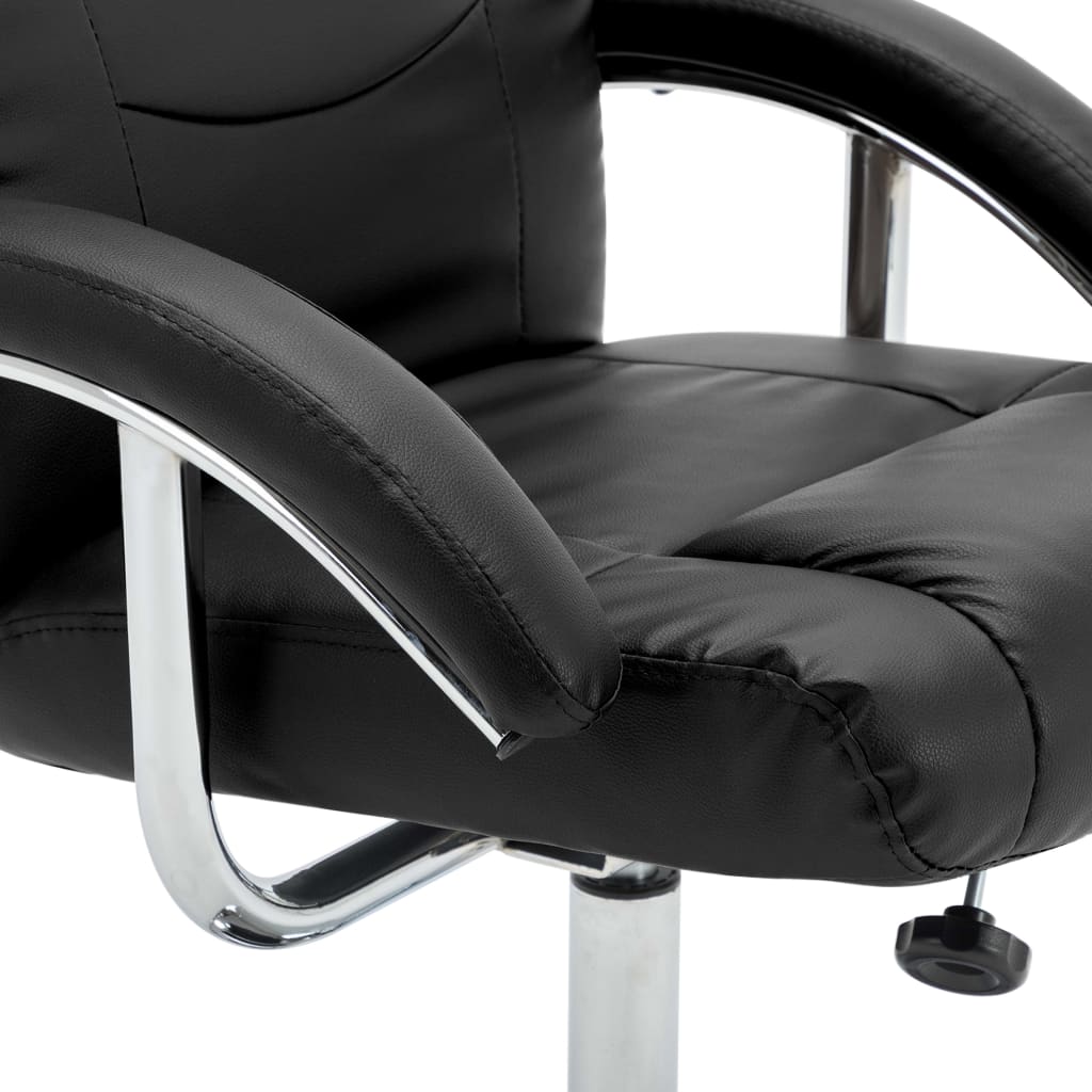 Relaxsessel mit Fußhocker Schwarz Kunstleder