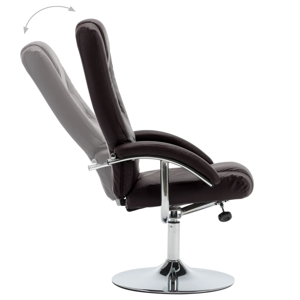 Relaxsessel mit Fußhocker Braun Kunstleder