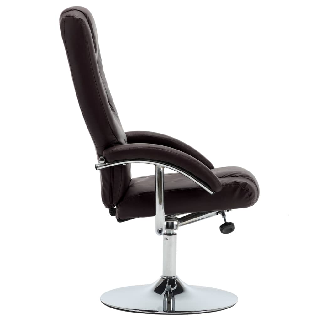 Relaxsessel mit Fußhocker Braun Kunstleder