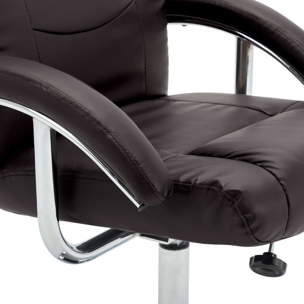 Relaxsessel mit Fußhocker Braun Kunstleder