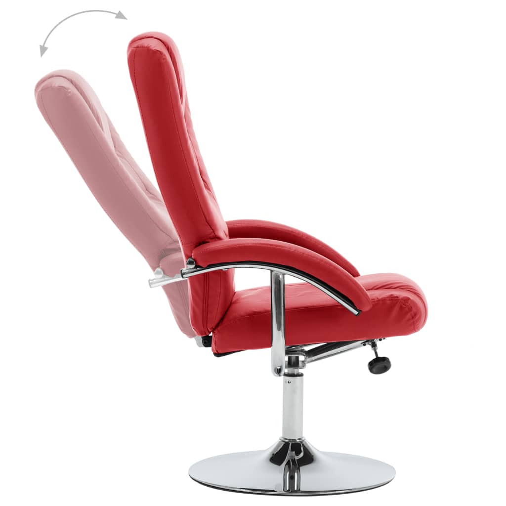 Relaxsessel mit Fußhocker Rot Kunstleder