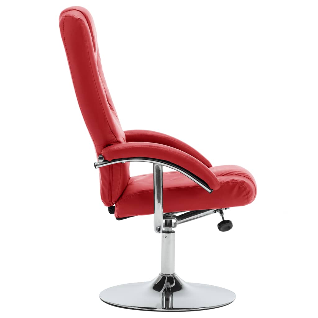 Relaxsessel mit Fußhocker Rot Kunstleder