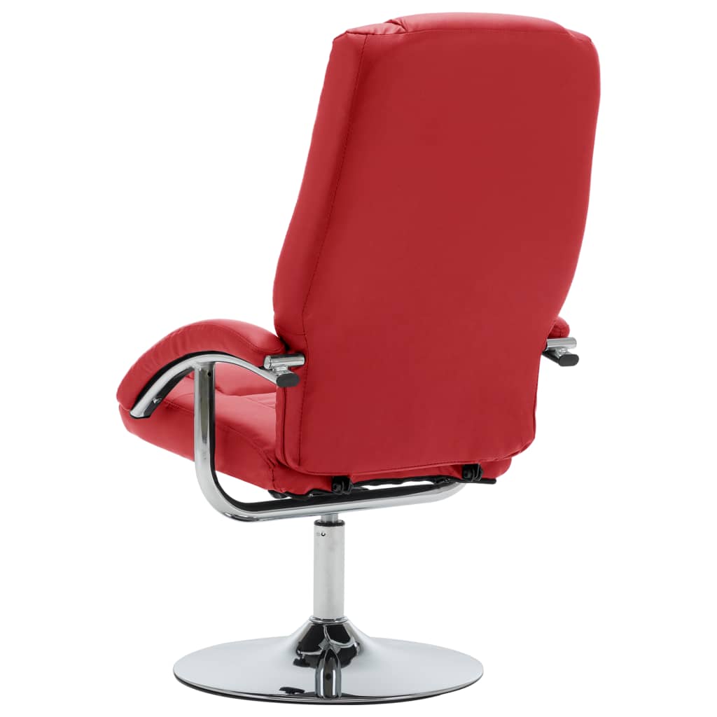 Relaxsessel mit Fußhocker Rot Kunstleder