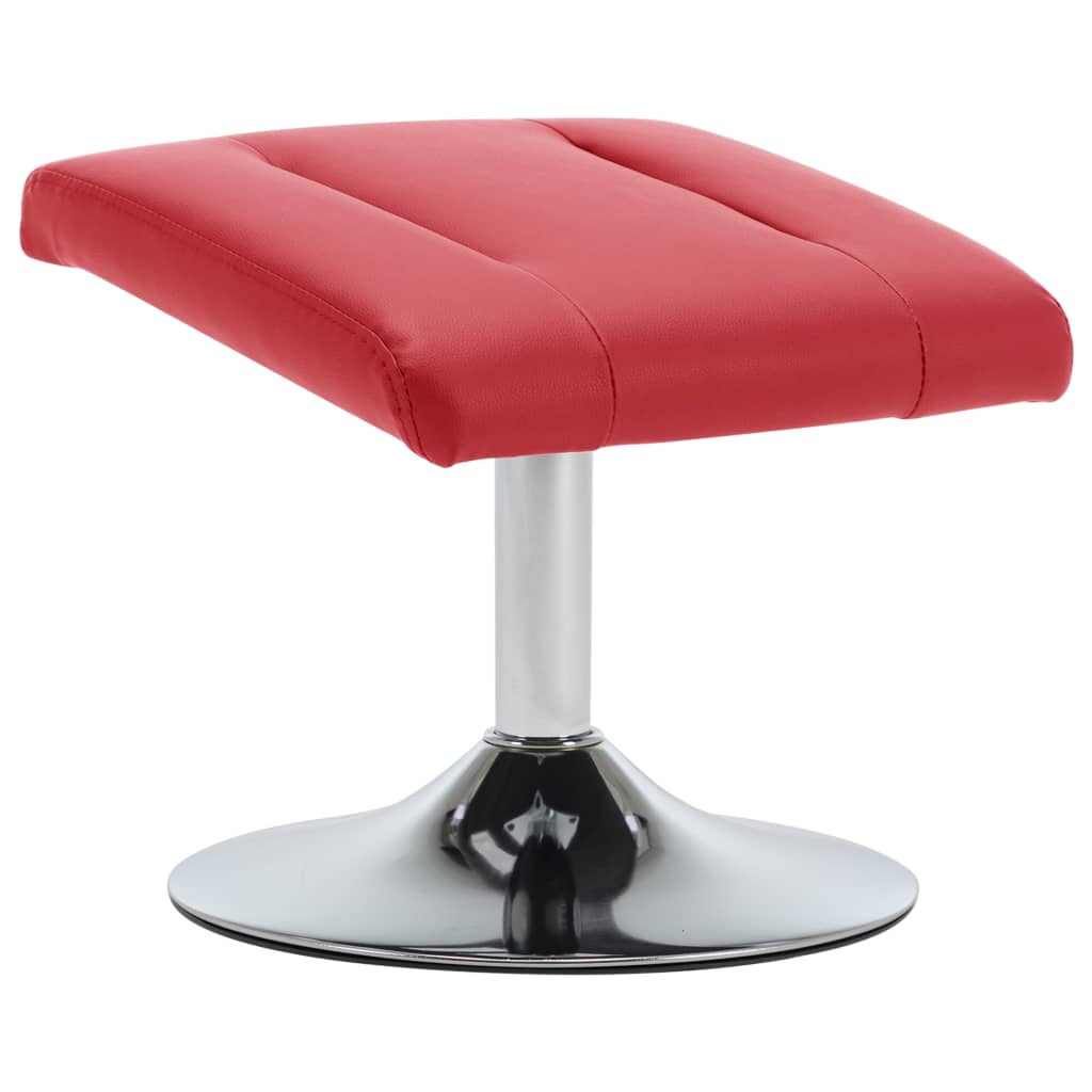 Relaxsessel mit Fußhocker Rot Kunstleder