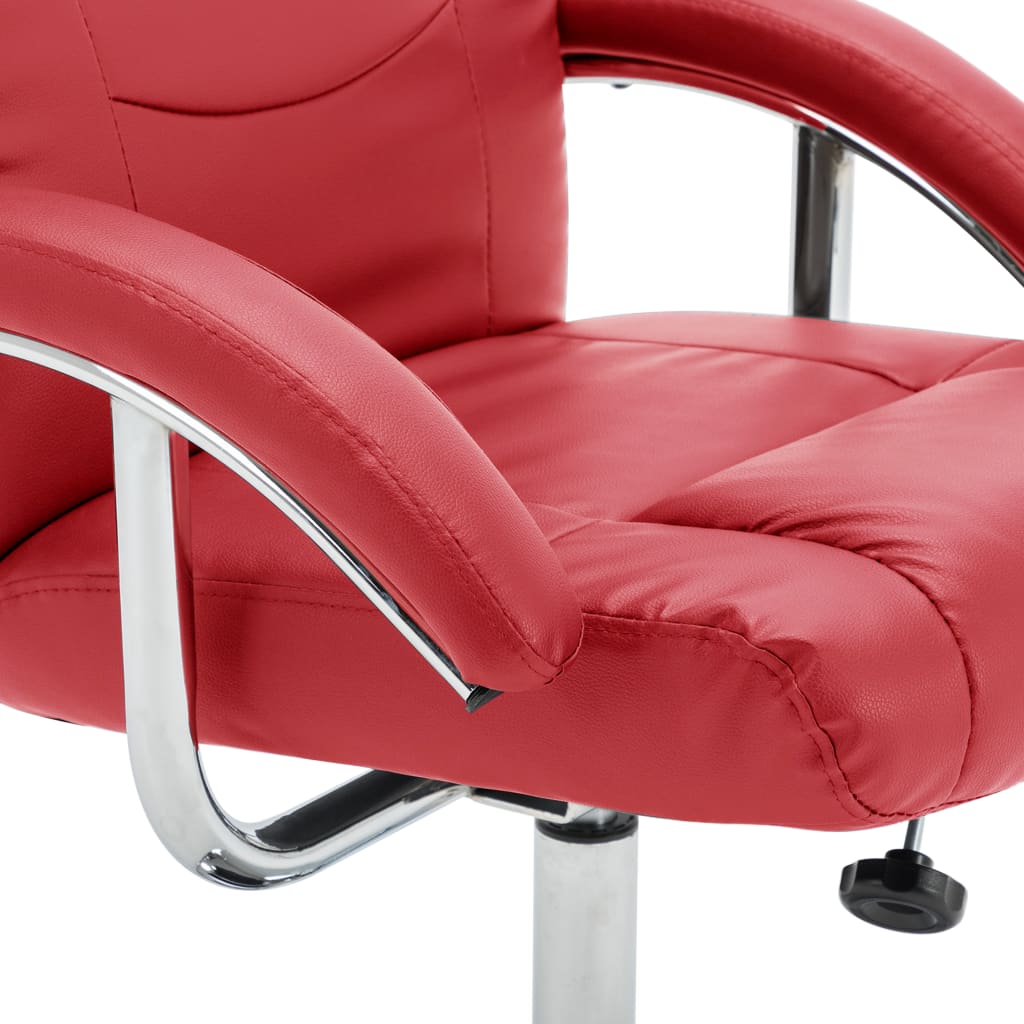 Relaxsessel mit Fußhocker Rot Kunstleder