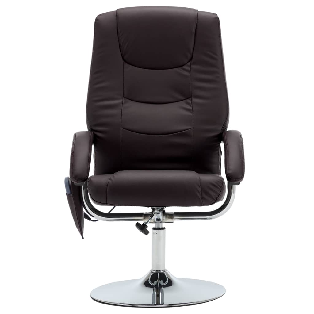 Massagesessel mit Fußhocker Braun Kunstleder