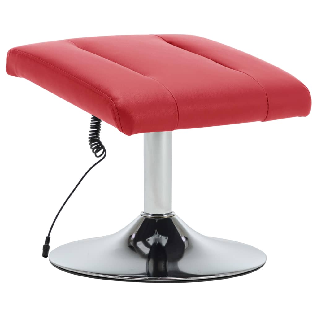 Massagesessel mit Fußhocker Rot Kunstleder