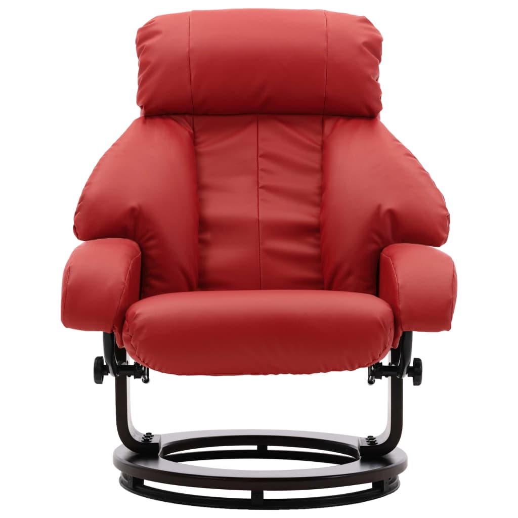 TV-Sessel mit Fußhocker Rot Kunstleder