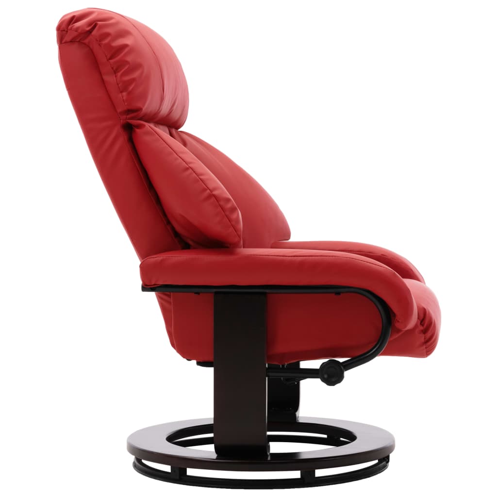 TV-Sessel mit Fußhocker Rot Kunstleder