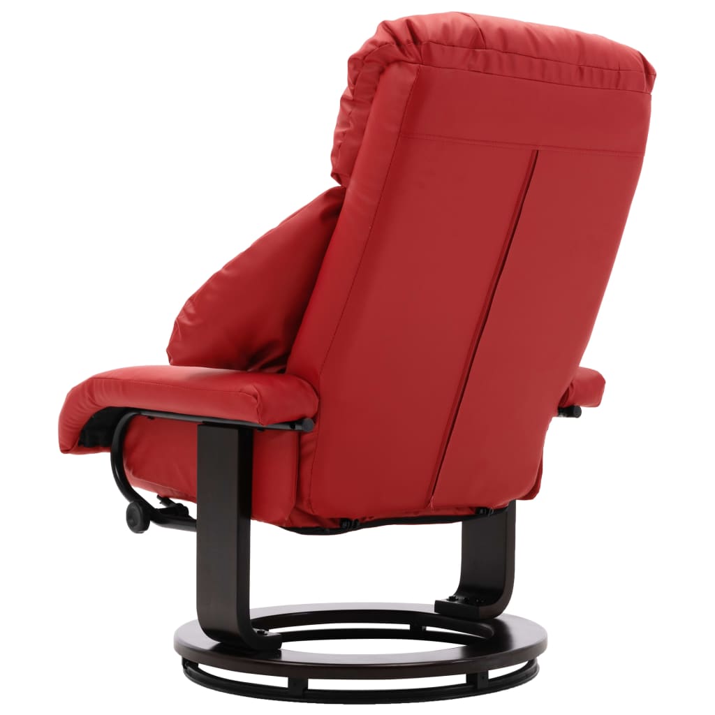 TV-Sessel mit Fußhocker Rot Kunstleder
