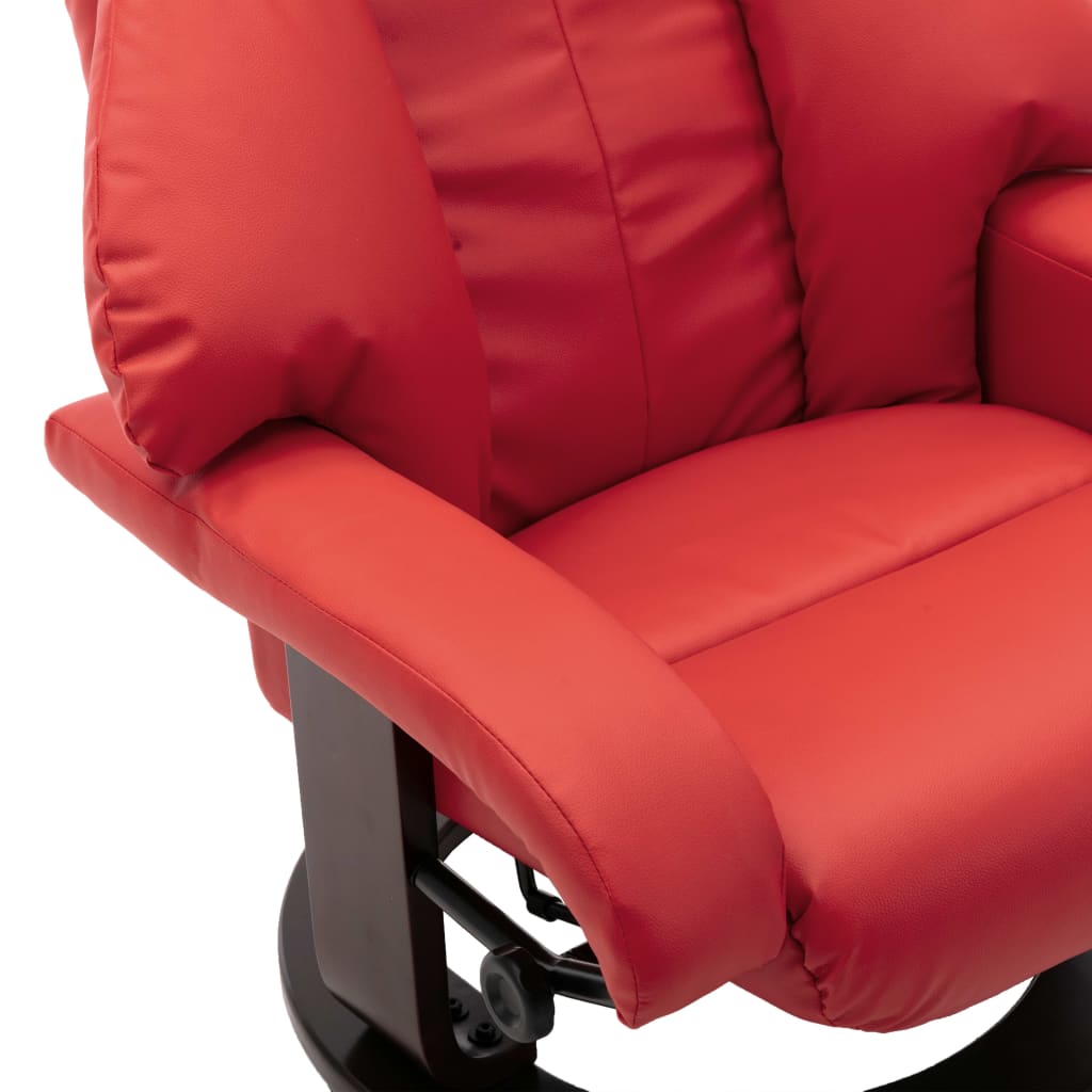 TV-Sessel mit Fußhocker Rot Kunstleder