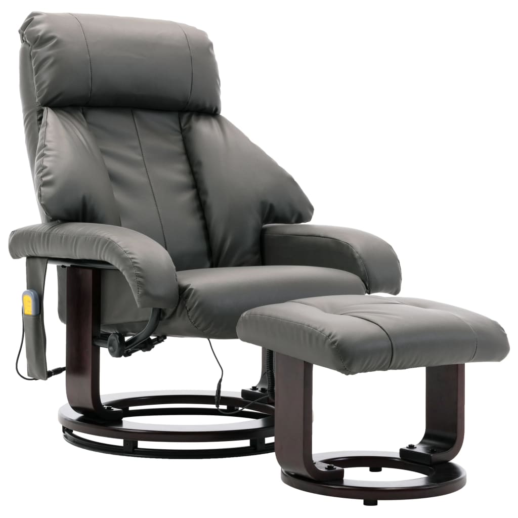TV-Massagesessel Grau Kunstleder