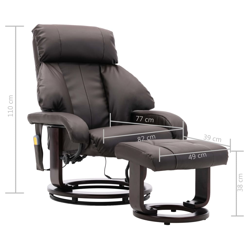 TV-Massagesessel Braun Kunstleder