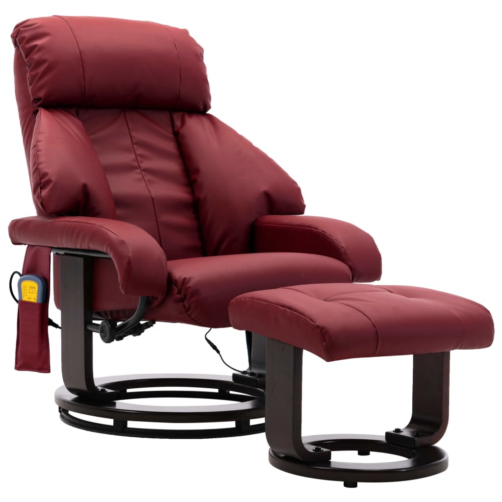 TV-Massagesessel Weinrot Kunstleder
