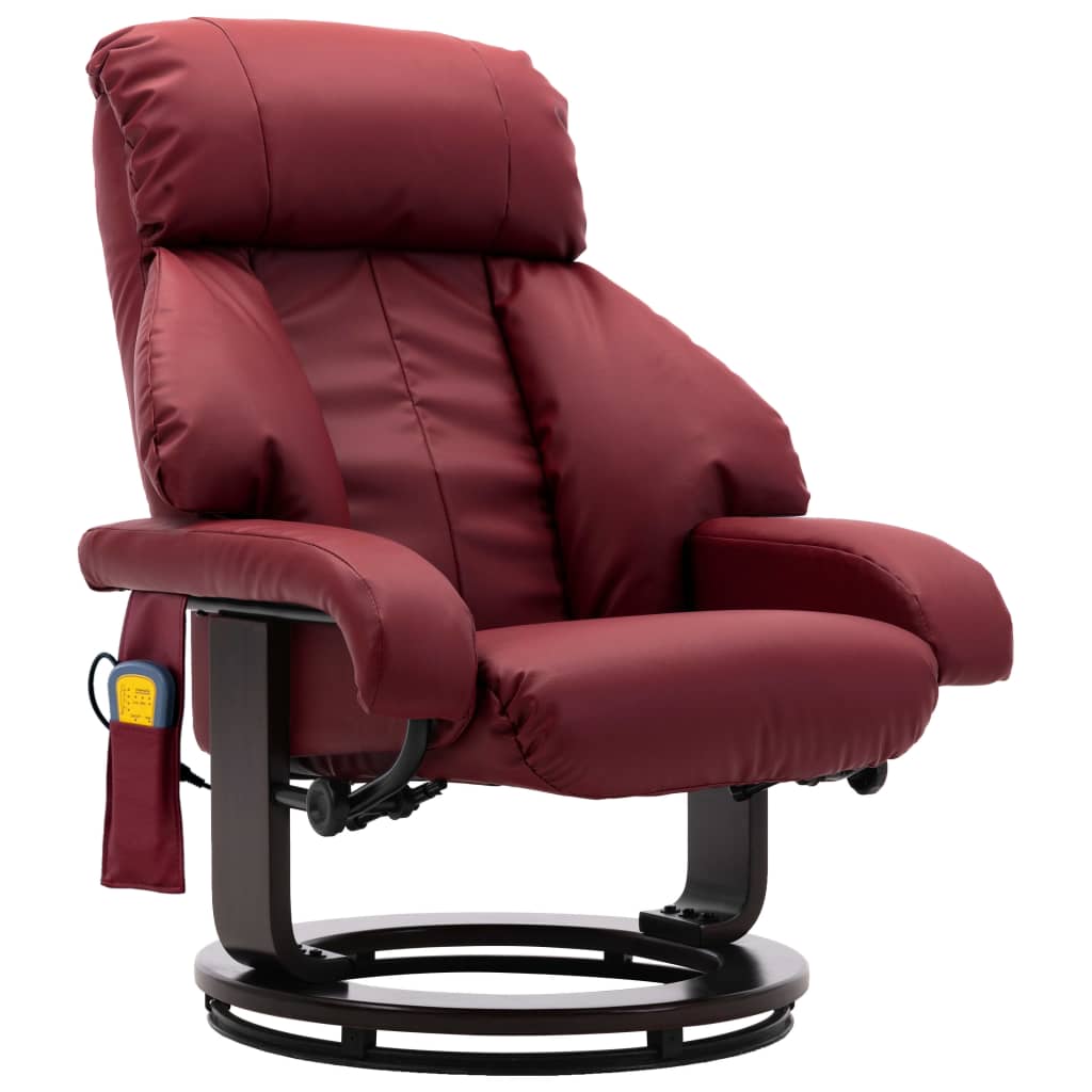 TV-Massagesessel Weinrot Kunstleder