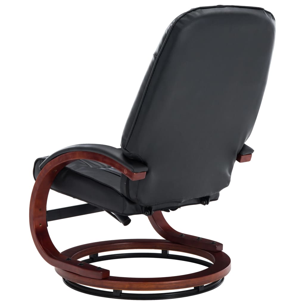 Relaxsessel mit Fußhocker Schwarz Kunstleder