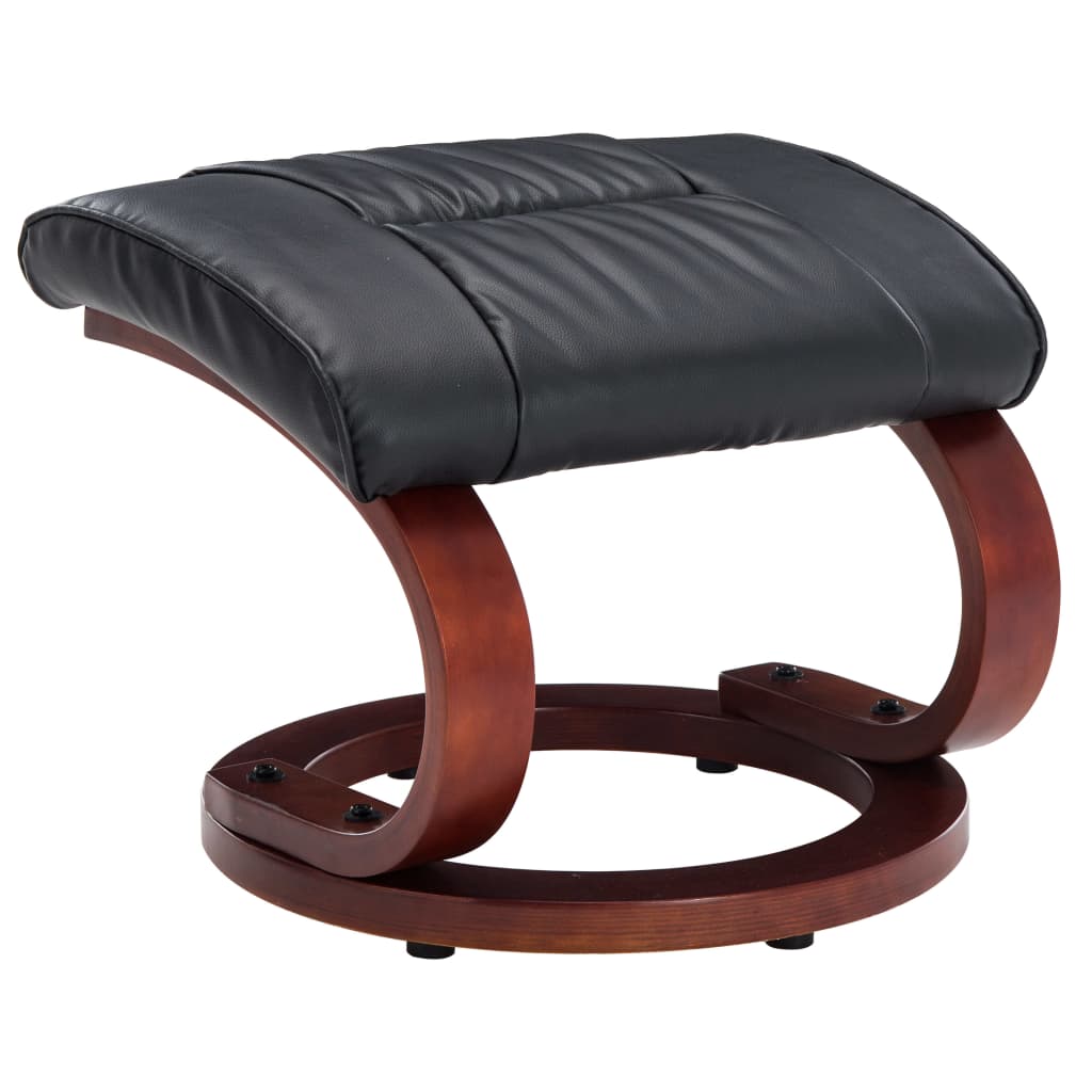 Relaxsessel mit Fußhocker Schwarz Kunstleder