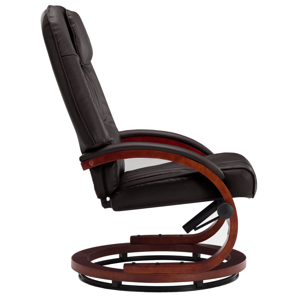 Relaxsessel mit Fußhocker Braun Kunstleder