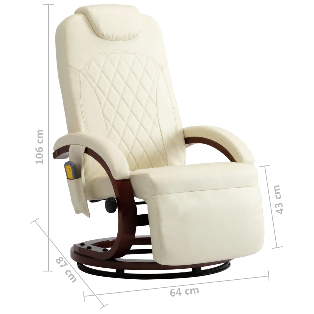 TV-Massagesessel Creme Kunstleder
