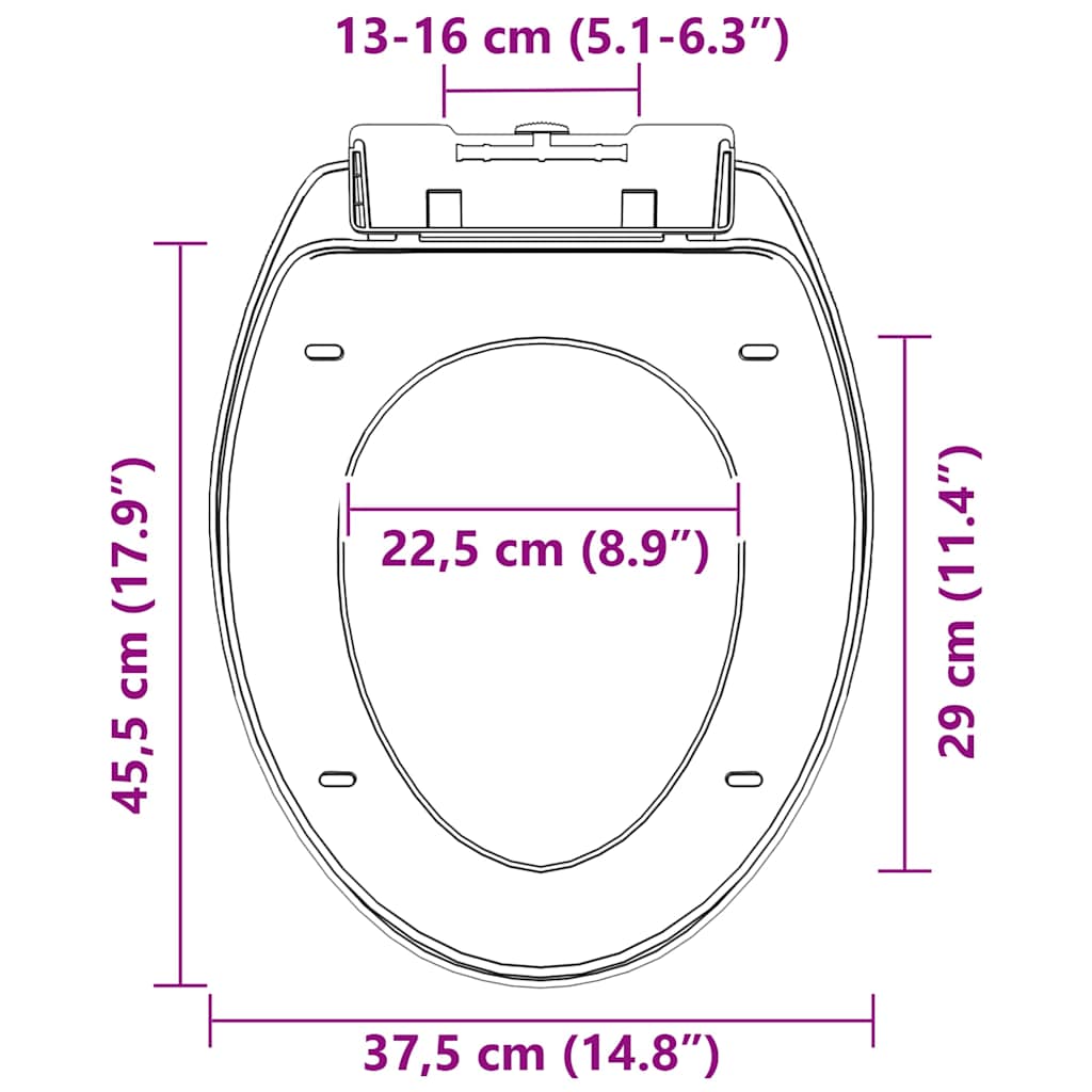 Toilettensitz mit Absenkautomatik und Quick-Release Schwarz