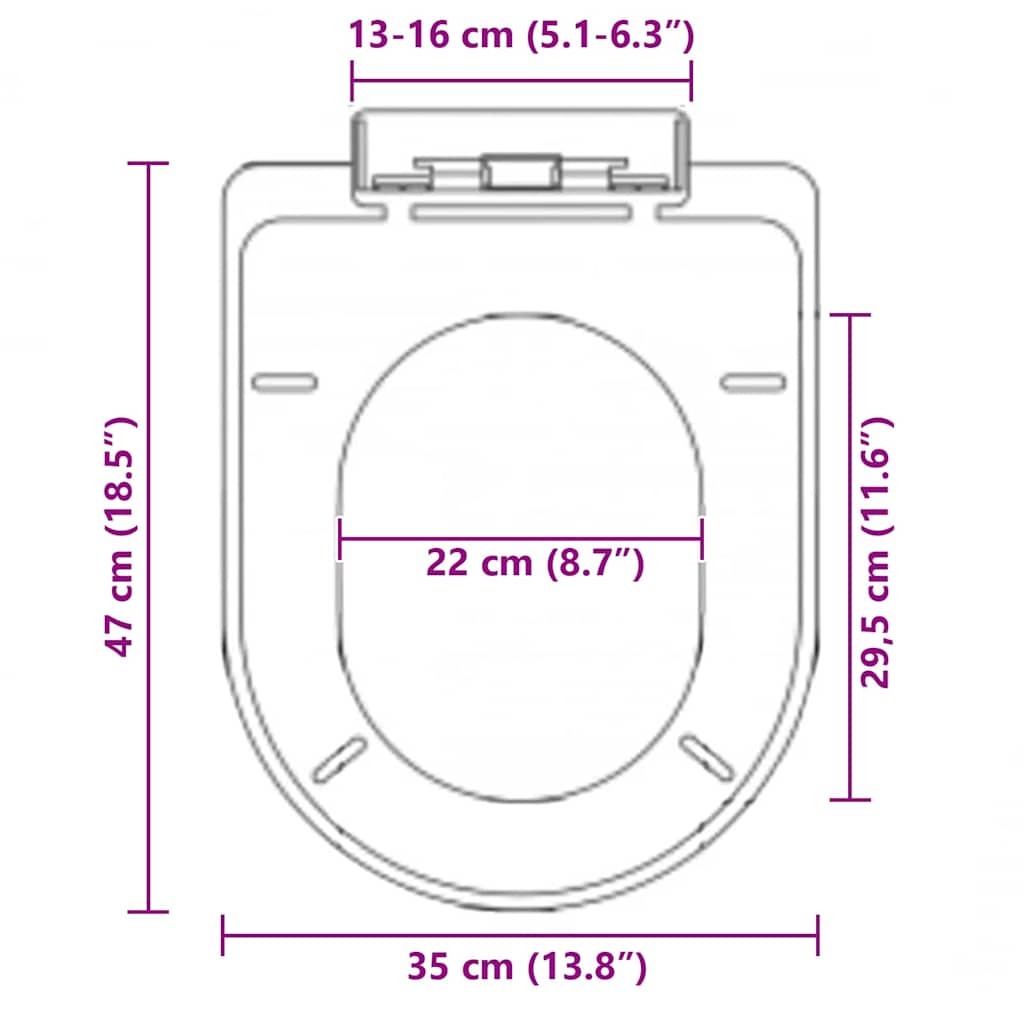 Toilettensitz mit Absenkautomatik und Quick-Release Schwarz
