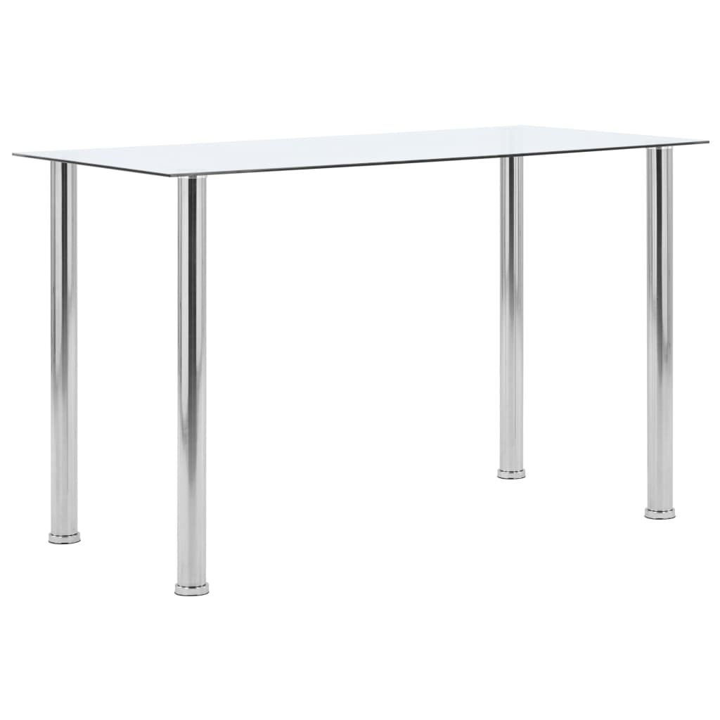 Table à manger transparente 120 x 60 x 75 cm en verre trempé