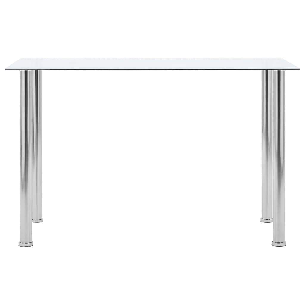 Table à manger transparente 120 x 60 x 75 cm en verre trempé