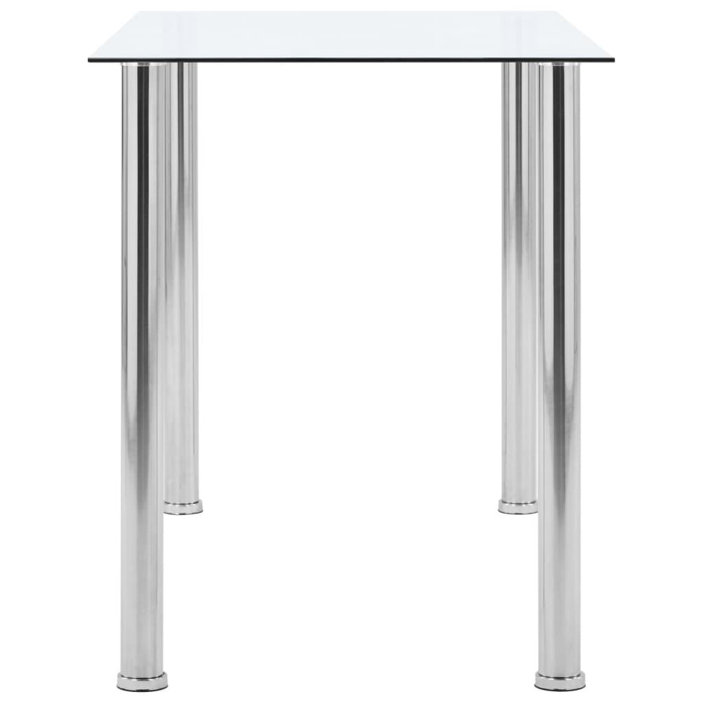 Table à manger transparente 120 x 60 x 75 cm en verre trempé