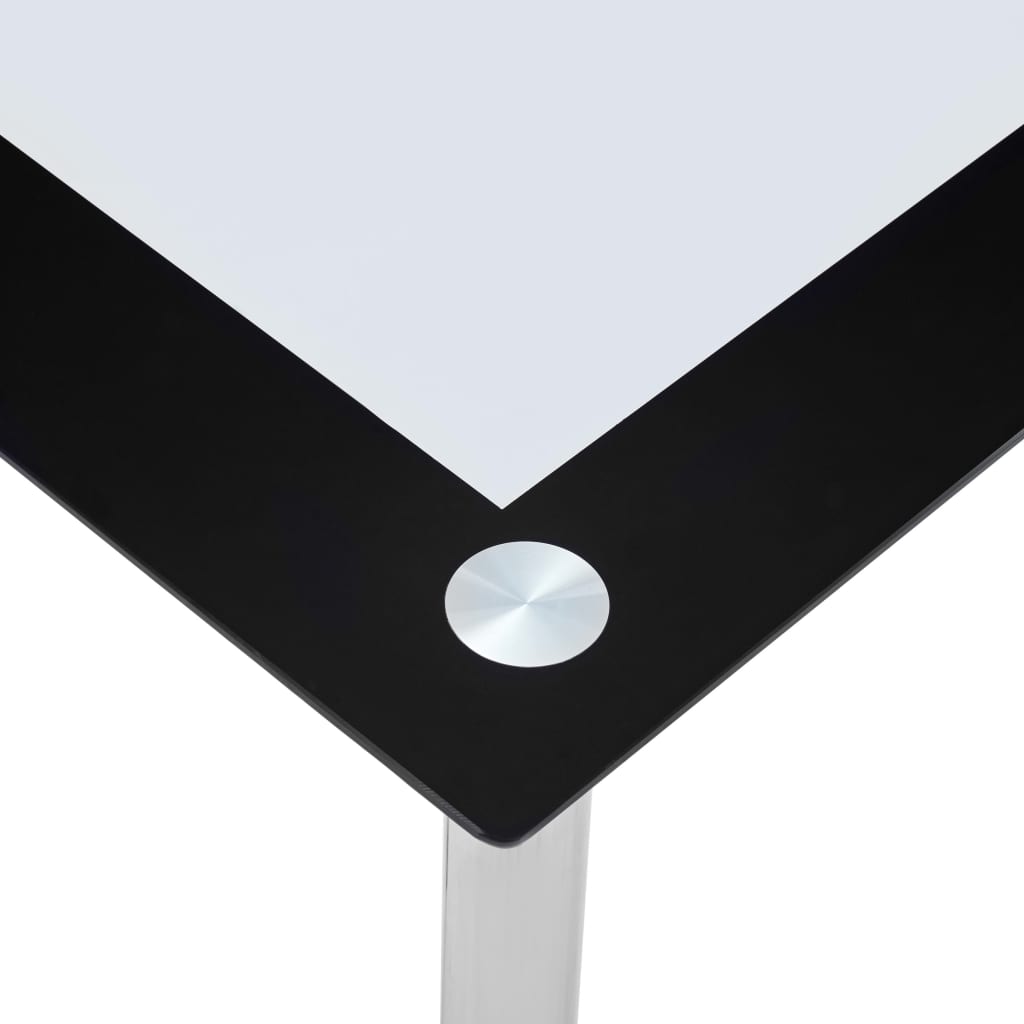 Table à manger noire et transparente 120 x 60 x 75 cm en verre trempé
