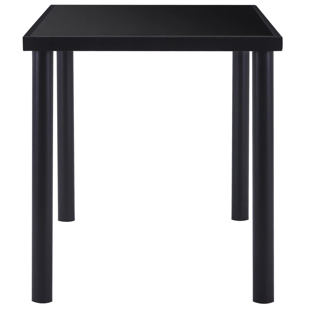 Table à manger noire 140 x 70 x 75 cm en verre trempé