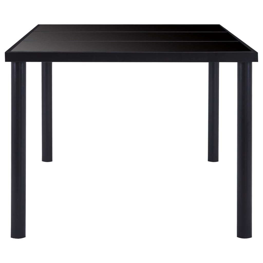 Table à manger noire 160 x 80 x 75 cm en verre trempé