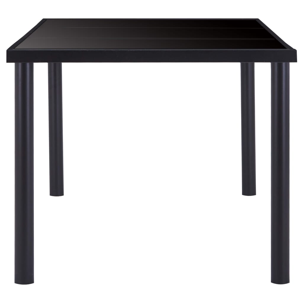 Table à manger noire 180 x 90 x 75 cm en verre trempé