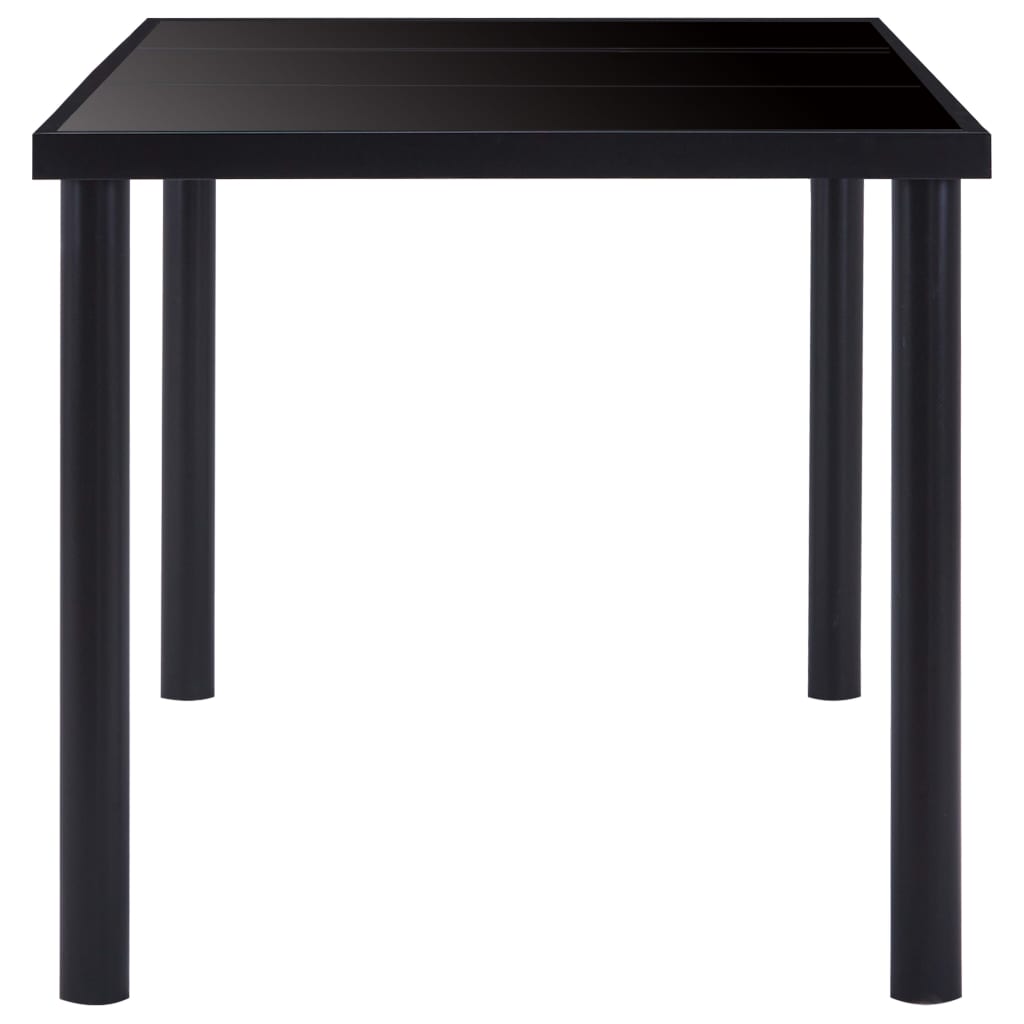 Table à manger noire 200 x 100 x 75 cm en verre trempé