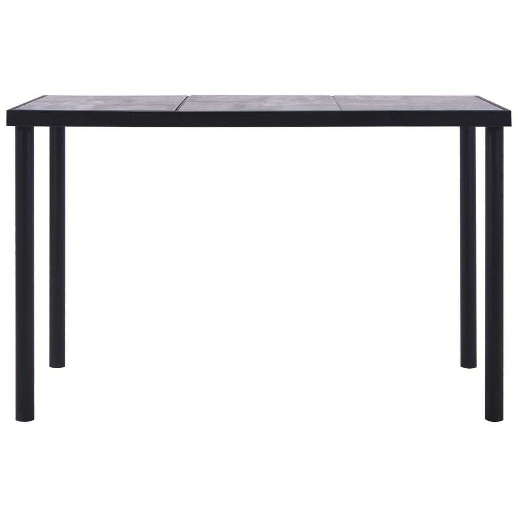 Table à manger noire et gris béton 160 x 80 x 75 cm MDF