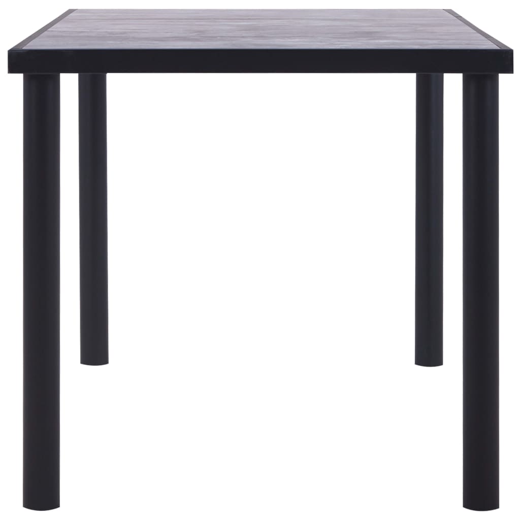Table à manger noire et gris béton 160 x 80 x 75 cm MDF