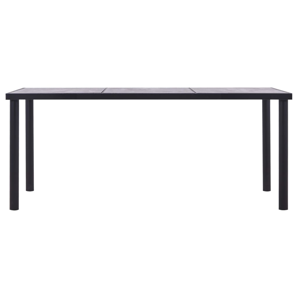 Table à manger noire et gris béton 180 x 90 x 75 cm MDF