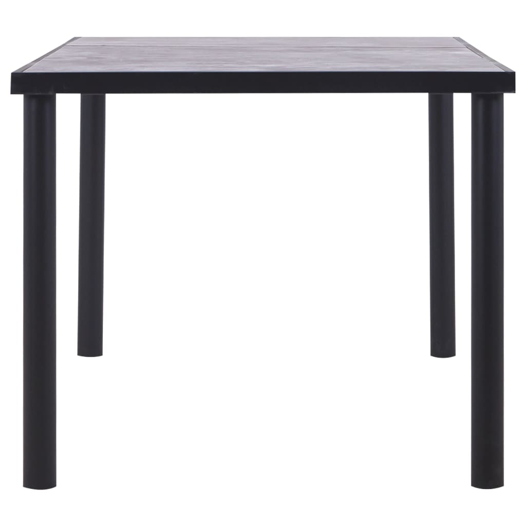Table à manger noire et gris béton 180 x 90 x 75 cm MDF
